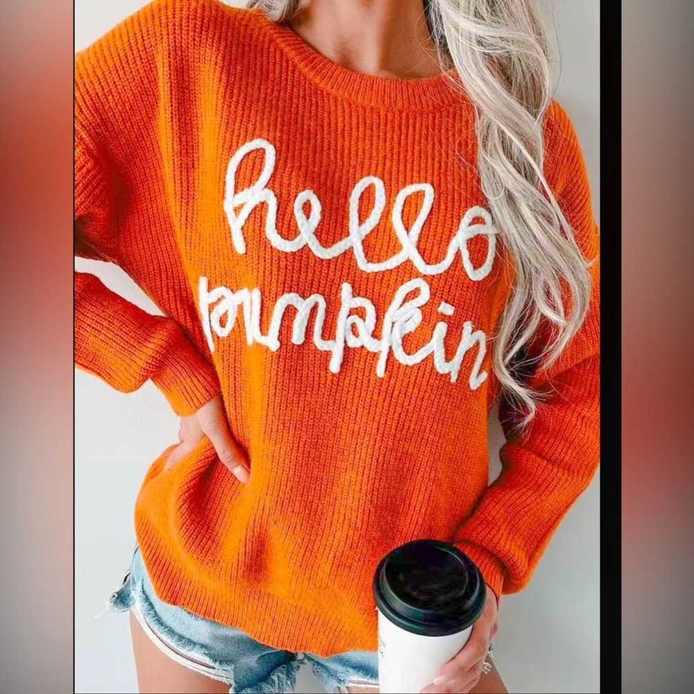 Orange Graphic Sweater - Picture 3 of 4